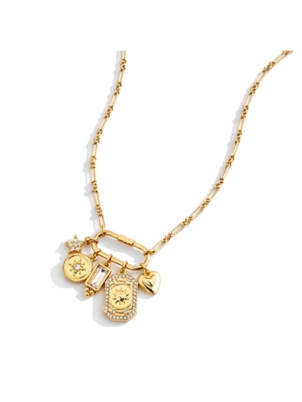 New! J.Crew Gold Plated Carabiner Charm Necklace NWT